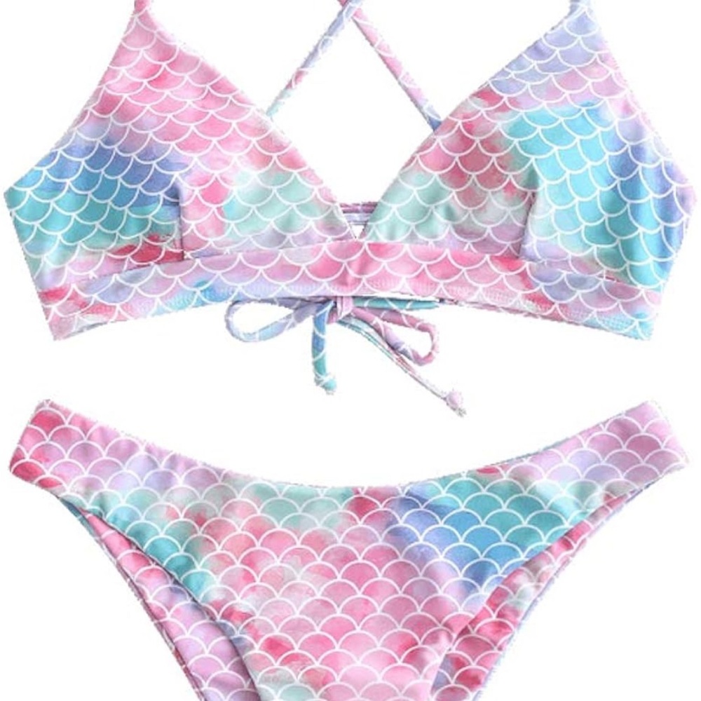 Colorful Mermaid Scale Bikini Set